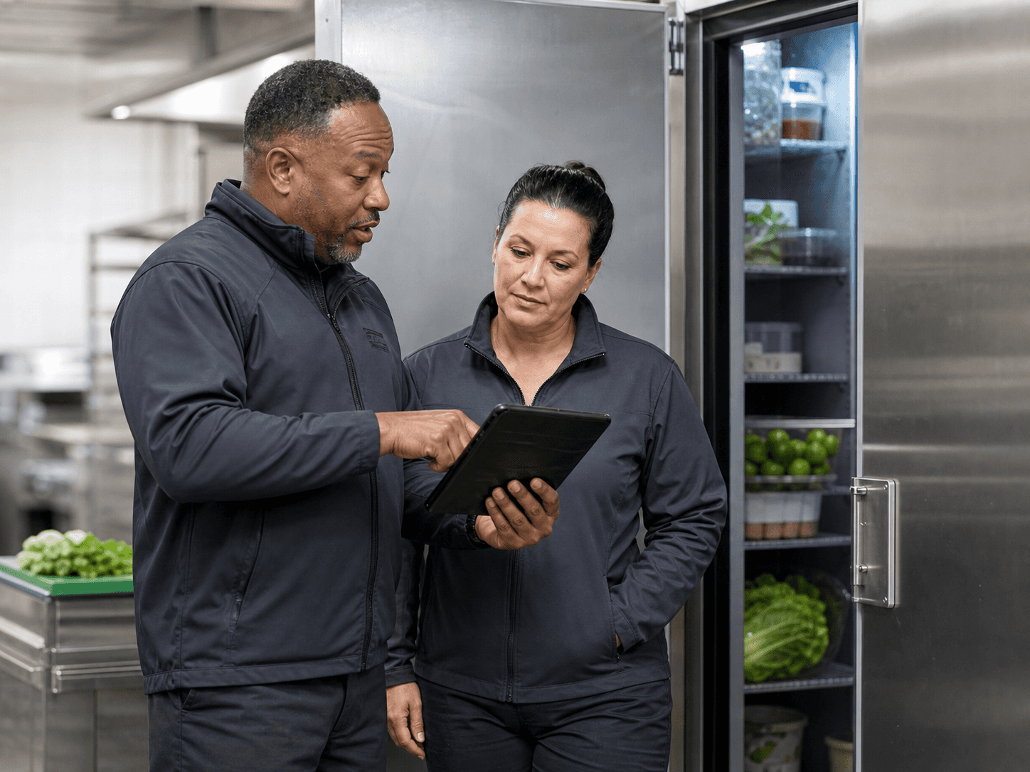 HumiTEC field trainer reviewing service information with a franchise operator